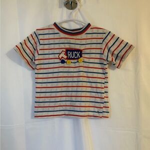 Striped Kids T-Shirt with Car Design